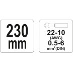 Replės jungčių užspaudimui | 0,5 iki 6mm² (YT-2296) Replės jungčių užspaudimui | 0,5 iki 6mm² (YT-2296)